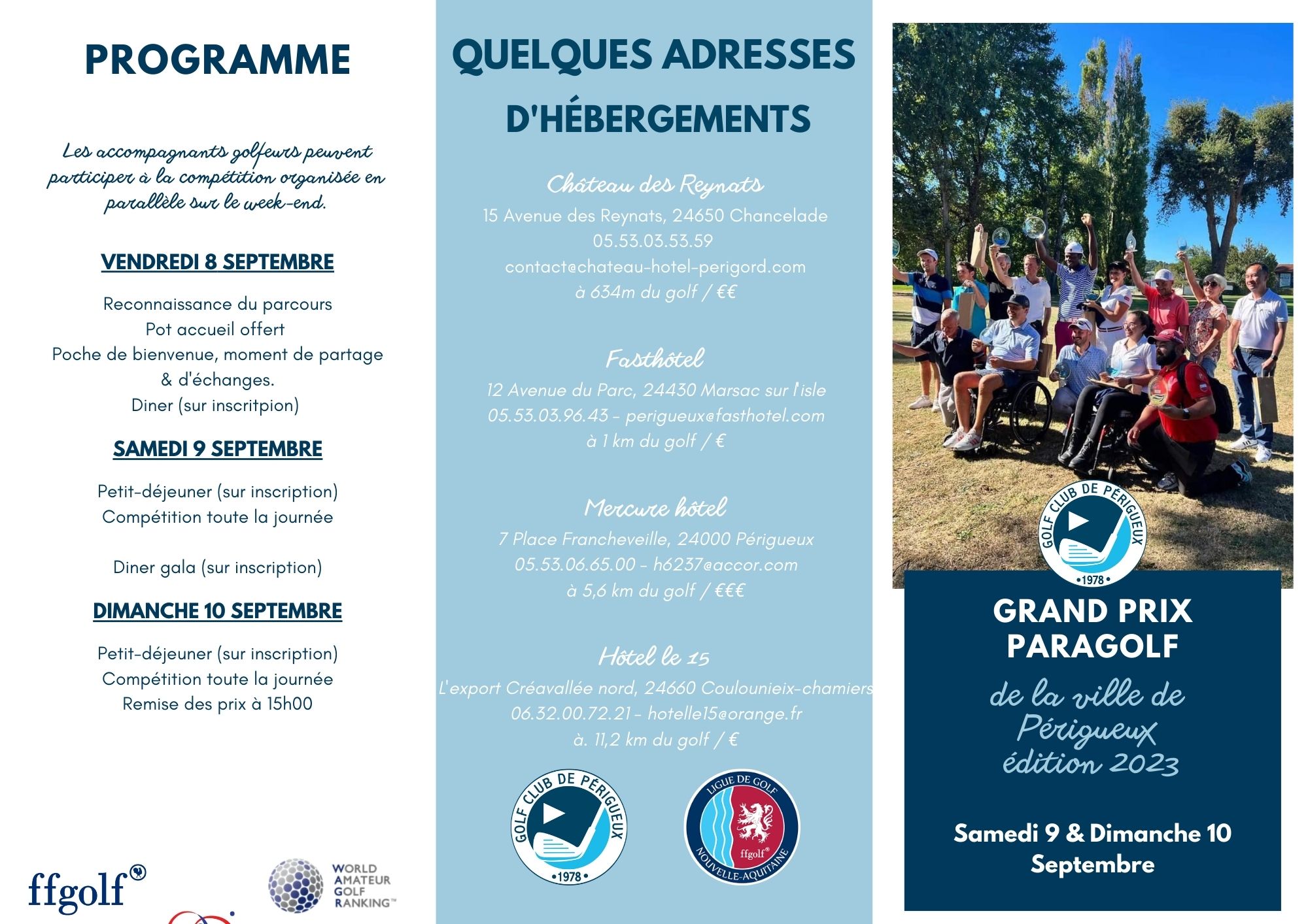 affiche grand prix paragolf de perigueux 2023